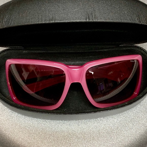 RALPH LAUREN PINK FRAME SUNGLASSES W/CASE NIB - Picture 3 of 8